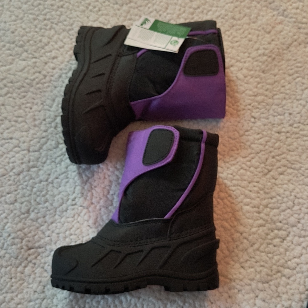 NWT Child's Purple/Black Itasca Snow Cat Winter Boots Size 12